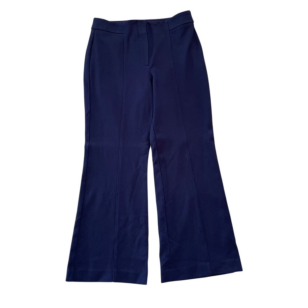 Talbots Providence Flare Leg Pants, Ponte Knit, Navy, Minimalist, 8 Petite